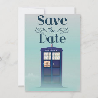 Invitación Guarde la fecha Cabina de policía británica