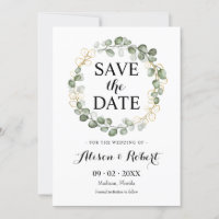 Guarde la Fecha - Corona de Follaje de Eucalipto V