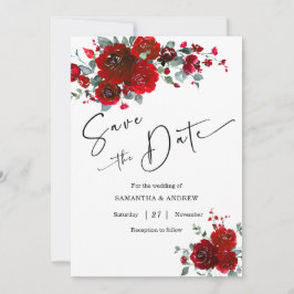 Invitación Guarde la Fecha Negro y Rojo