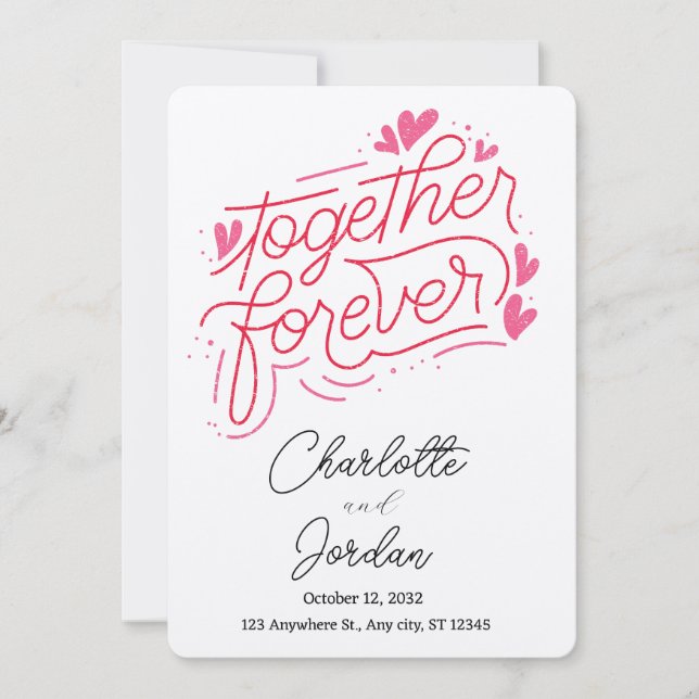 Invitación Guarde la fecha: Nuestra historia de amor continúa (Anverso)