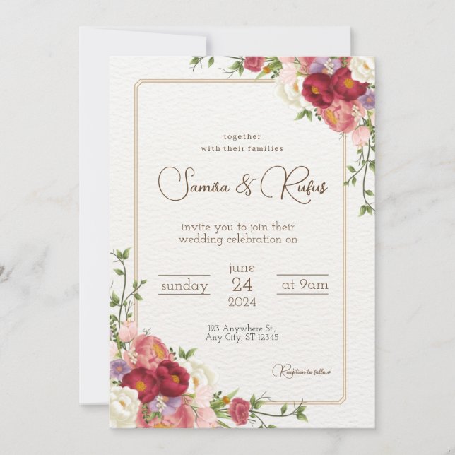 Invitación ¡Guarde la fecha para nuestra alegre celebración b (Anverso)