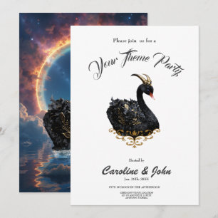 Invitación Guardián Cisne Negro Celestial del Velo de Fuego L
