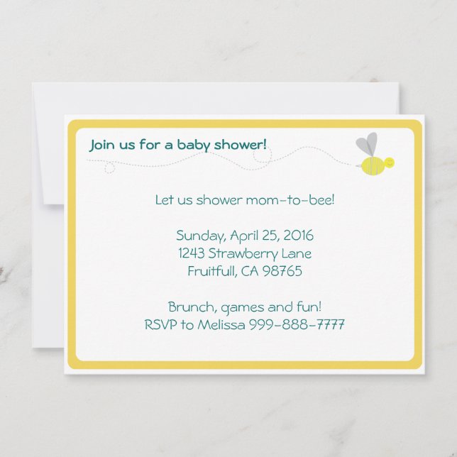 Invitación Guarnecido amarillo de abejorros (Anverso)