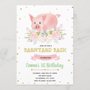 Invitación guarra del cumpleaños de la granja del