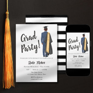 Invitación Guata y gorra de graduación de los afroamericanos