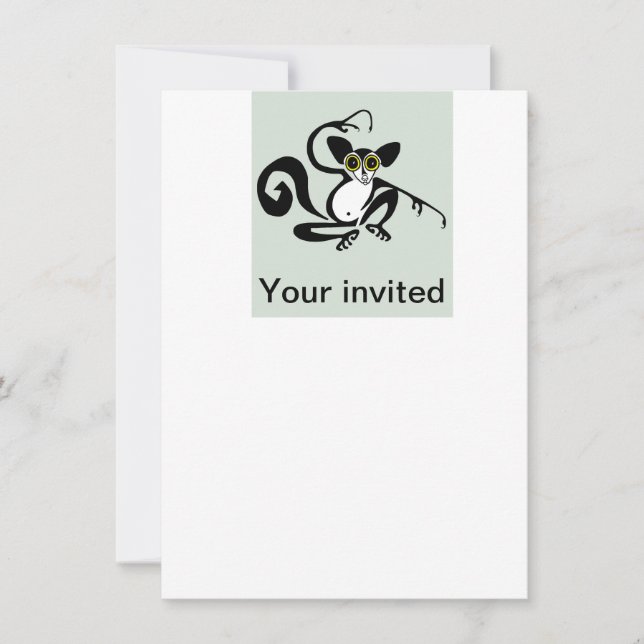 Invitación Guay AYE-AYE - Primate - Lemur - Madagascar - Fies (Anverso)