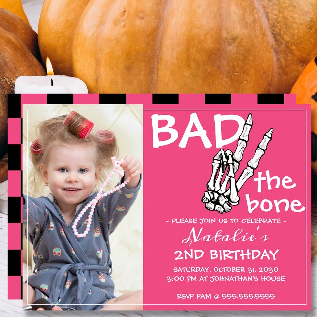 Invitación Guay Bad Two The Bone Halloween 2º Fiesta de cumpl (Subido por el creador)