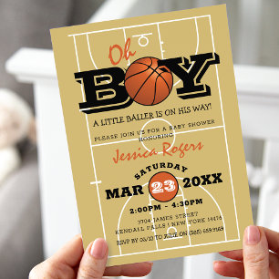 Invitación Guay Basketball "Oh Boy" Baby Shower