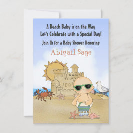 Invitación Guay Beach Baby and Sandcastle Neutral Baby Shower