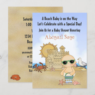 Invitación Guay Beach Baby and Sandcastle Neutral Baby Shower
