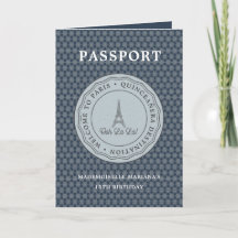 Guay Blue Paris Passport Con Imagen Quinceañera