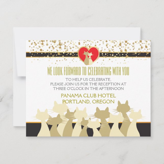 Invitación Guay Cats Boda Stationery (Anverso)