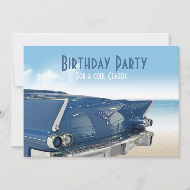 Invitación Guay Classic Car 60th Birthday Party Invitation (Anverso)