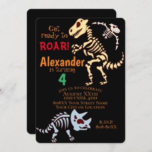 Invitación Guay Dinosaur Fossils