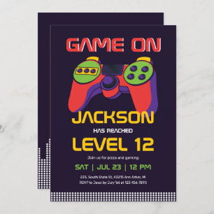 Invitación Guay Gaming Video Games Gamer Boy Cumpleaños