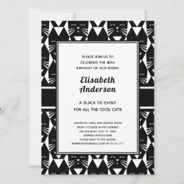 Invitación Guay Gats Black Tie Birday Party invitado