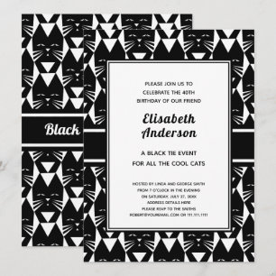 Invitación Guay Gats Black Tie Birday Party invitado