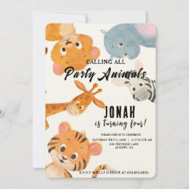 Invitación Guay Llamando a todos los Fiestas de animales niño