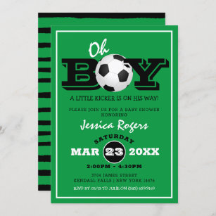 Invitación Guay 'Oh Boy' Football Soccer Sports Baby Shower