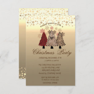 Invitación Guay Pine Trees Dots Corporate Navidades Fiesta