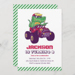 Invitación Guay T-Rex Monster Truck Dinosaur Kids Cumpleaños<br><div class="desc">Diseño perfecto para niños,  niños o chicas que aman dinosaurios,  dinos personalizados,  T-rex y otras especies de dinosaurios. Perfecto para la fiesta de cumpleaños temática Jurásica. Puede personalizar de la redacción para que se ajuste a otras ocasiones.</div>