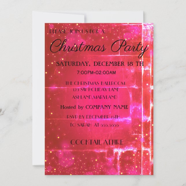 Invitación Guay, trendy, bella, Navidades rosados (Anverso)