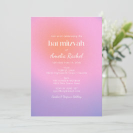 Invitación Guay Trendy Gradient Pink Purple Bat Mitzvah
