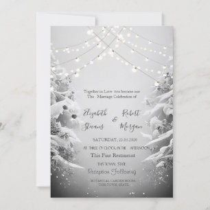 Invitación Guay Winter Wonderland, Boda de Nieve sobre las lu