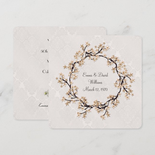 Invitación Guerra de aniversario boda en Damasco (Anverso / Reverso)