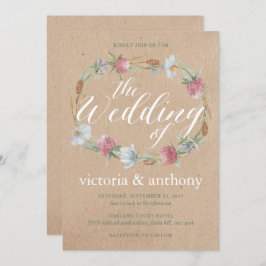 Invitación Guerra De Flores Silvestres En Matrimonio De Campo