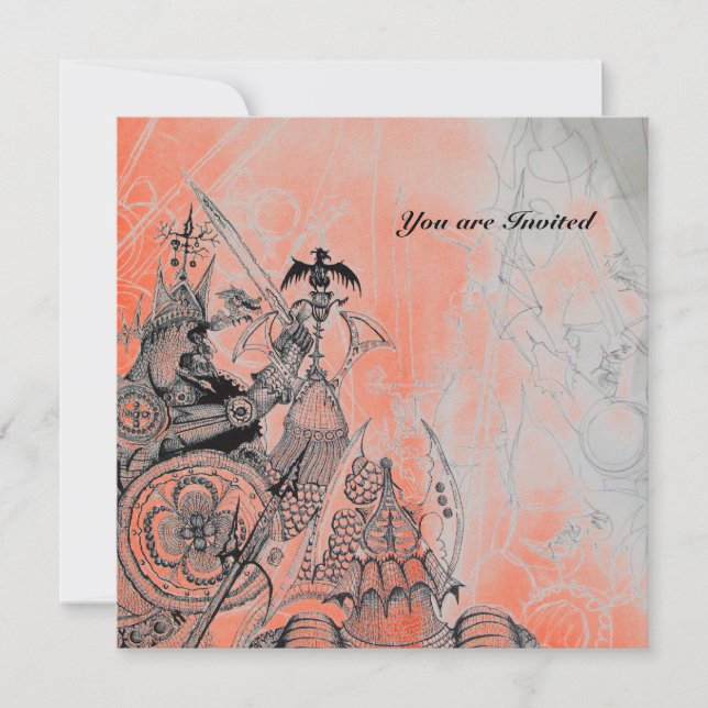 Invitación GUERRA ORK, rojo blanco negro (Anverso)