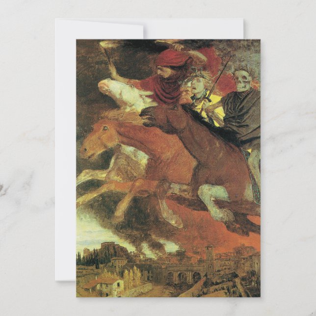 Invitación Guerra por Arnold Bocklin Scary, Creepe Halloween (Anverso)