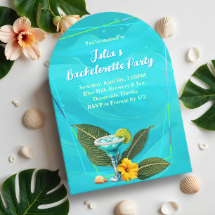 Invitación Guerras azules de la Bachelorette Tropical