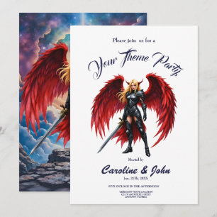 Invitación Guerrero Ángel Caído de Ala Carmesí.