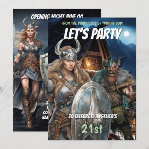 Invitación Guerreros del norte con temática vikingüe hombres 