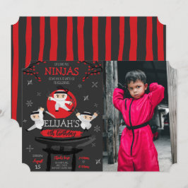 Invitación Guerreros Ninja En La Azotea Foto De Cumpleaños