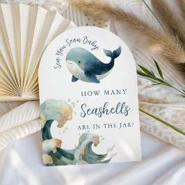 Invitación Guess How Many Sea You Soon Baby Shower Game Card