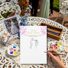 Invitación Guess the Dress Bridal Shower Pink game