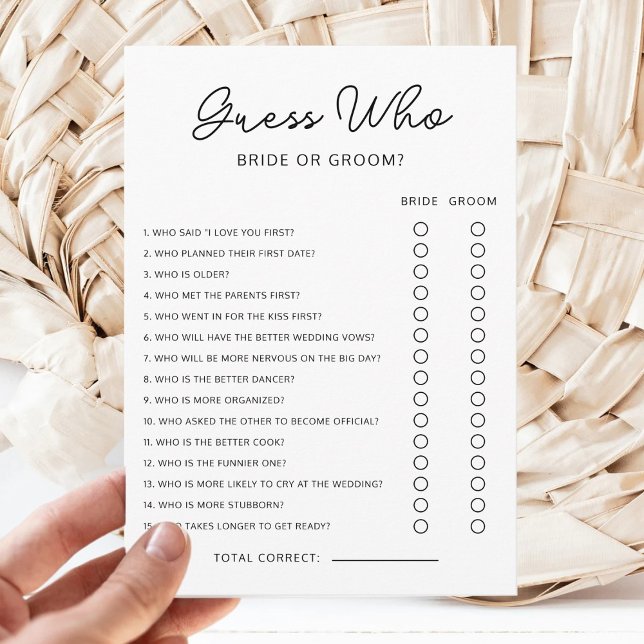 Invitación Guess Who Bride or Groom Game Bridal Shower Game (Subido por el creador)