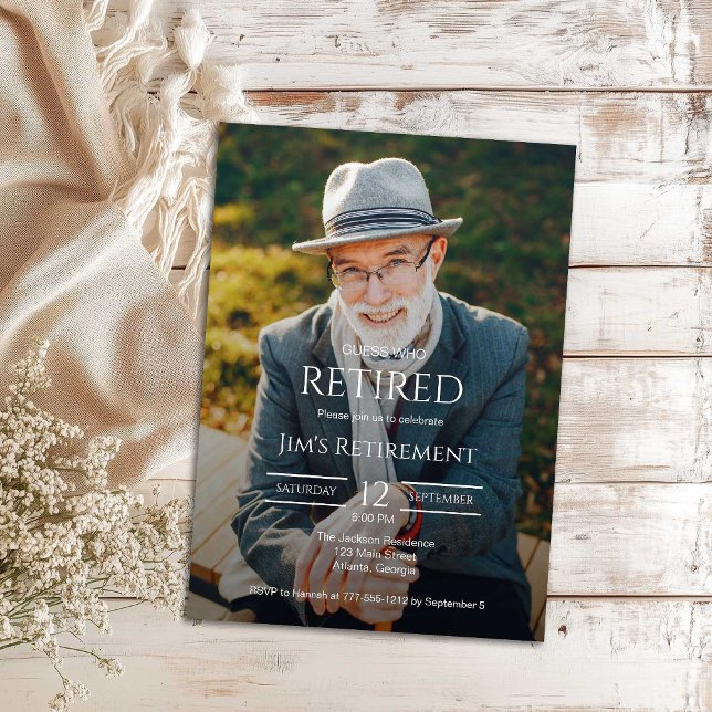 Invitación Guess Who Retired Male Photo Invitation (Subido por el creador)