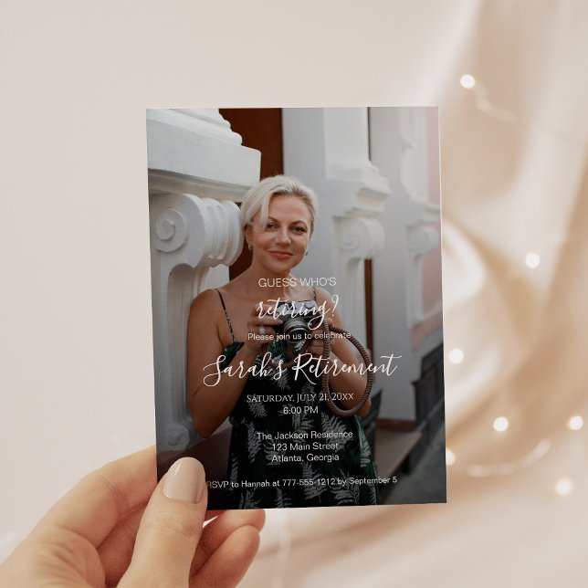 Invitación Guess Who's Retiring? Female Photo Invitation (Subido por el creador)