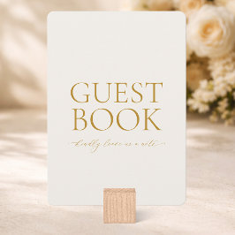 Invitación Guest Book Sign – Elegant Gold Wedding Card