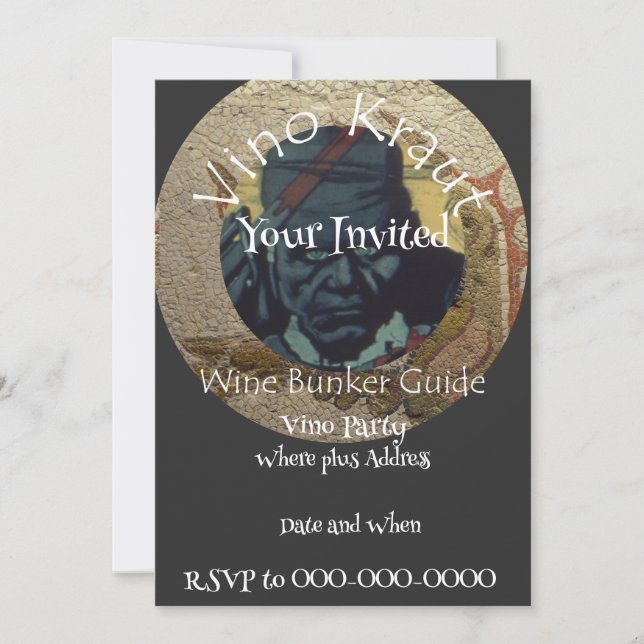 Invitación Guía de vino de fiesta de vino Bunker (Anverso)