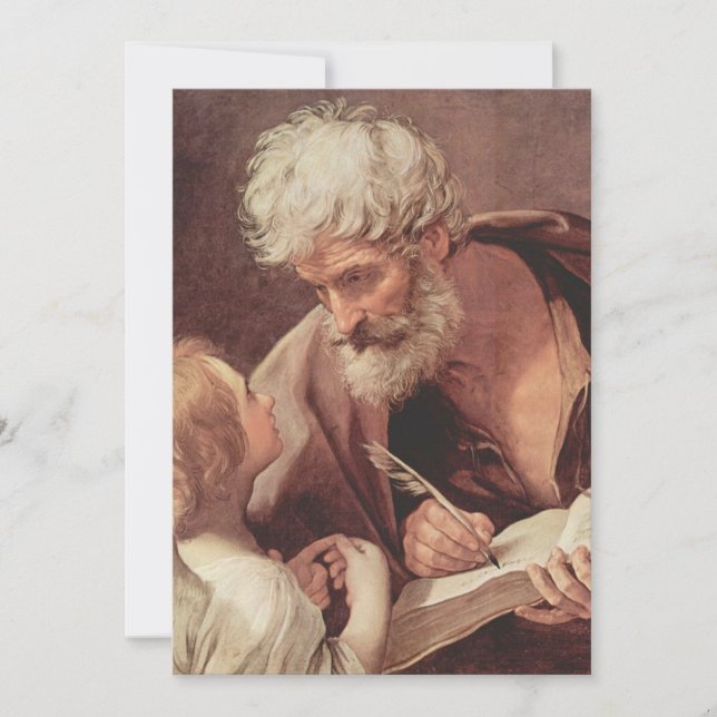 Invitación Guido Reni - Saint Matthew the Evangelist and an A (Anverso)
