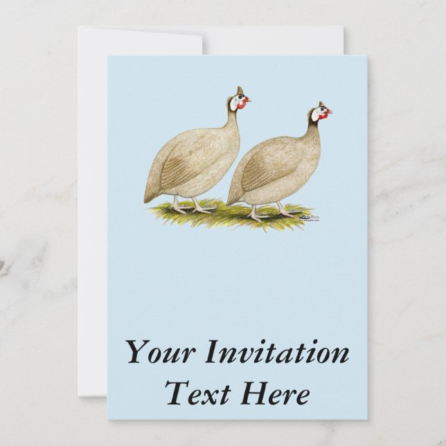 Invitación Guineas Buff Dundotte Fowl (Anverso)