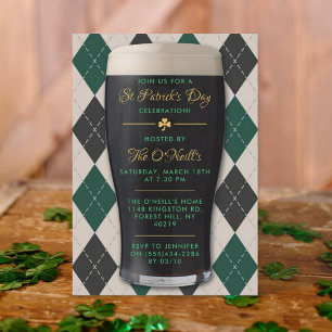 Invitación Guinness irlandés pinta a Fiesta del Día de San Pa