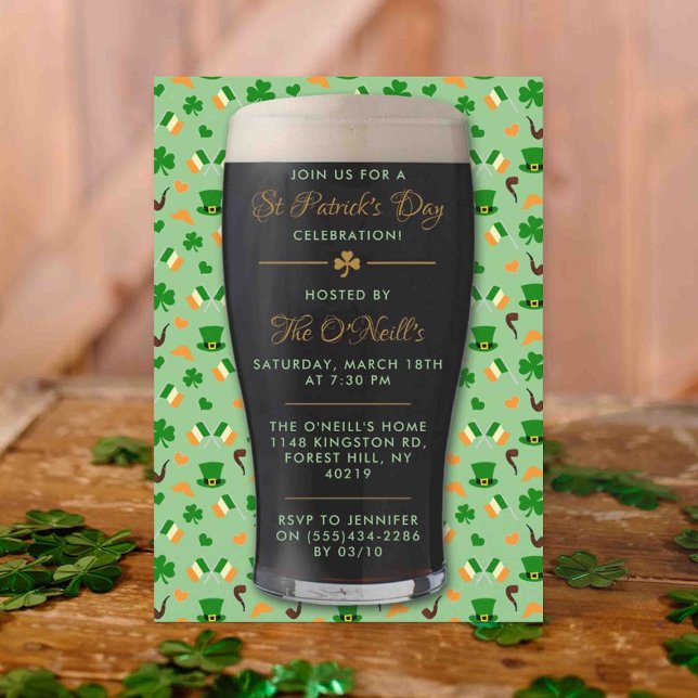Invitación Guinness irlandés pinta a Fiesta del Día de San Pa (Subido por el creador)
