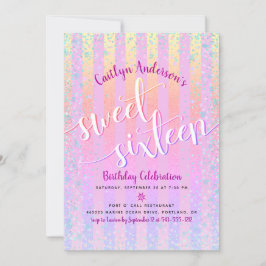 Invitación Guiño rosado Ombre dulce dieciséis cumpleaños guió