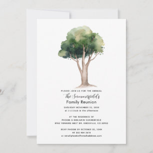 Invitación Guión anual de reunión familiar del árbol genealóg