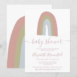 Invitación Guión arcoiris calilisis ducha de bebé neutra